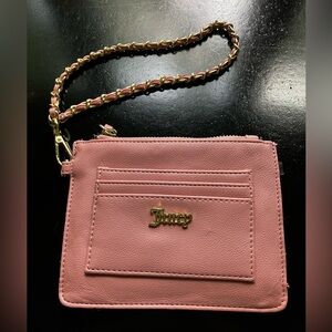 Juicy Couture Pink Wristlet with Gold Accents